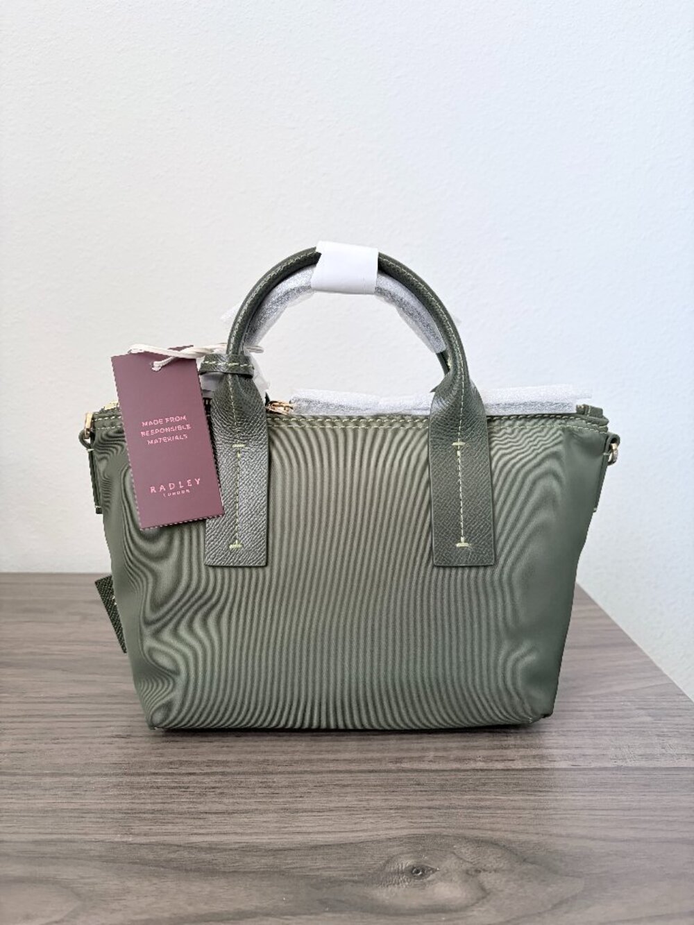 Radley London The Townley Nylon Small Ziptop Crossbody Mini Tote Fern Green NWT